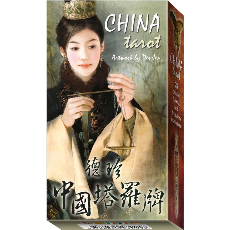 德珍中國塔羅牌 Der Jen China Tarot,贈中文翻譯｜聖甲蟲牌卡,東方靚姝典雅風格【左西購物網】｜