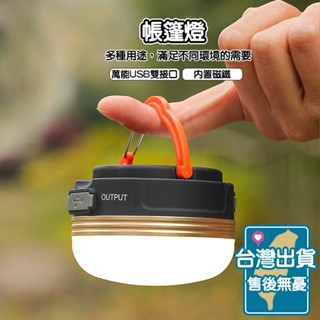 臺灣現貨 戶外便攜式小夜燈 露營照明 USB充電 LED 磁吸式野營帳篷燈 營地小夜燈 停電燈