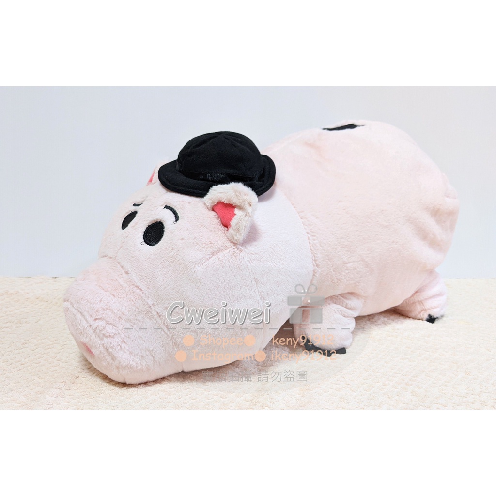 正版 日本 日版 玩具總動員 角色 火腿豬 撲滿豬 紳士帽 帽子 粉紅豬 豬豬 豬 短絨毛 絨毛娃娃 娃娃 玩偶 大娃娃
