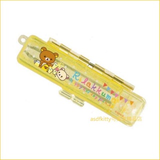 asdfkitty*日本san-x拉拉熊印章盒-黃色快樂假期-有印泥歐-日本正版商品