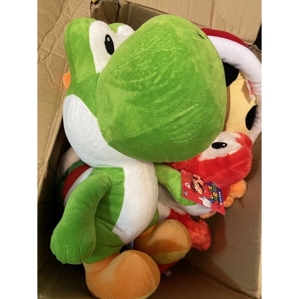 全新 有吊卡Super Mario 瑪利歐 日本限定 綠色 耀西 坐姿 任天堂 Nintendo TAITO 娃娃 抱枕