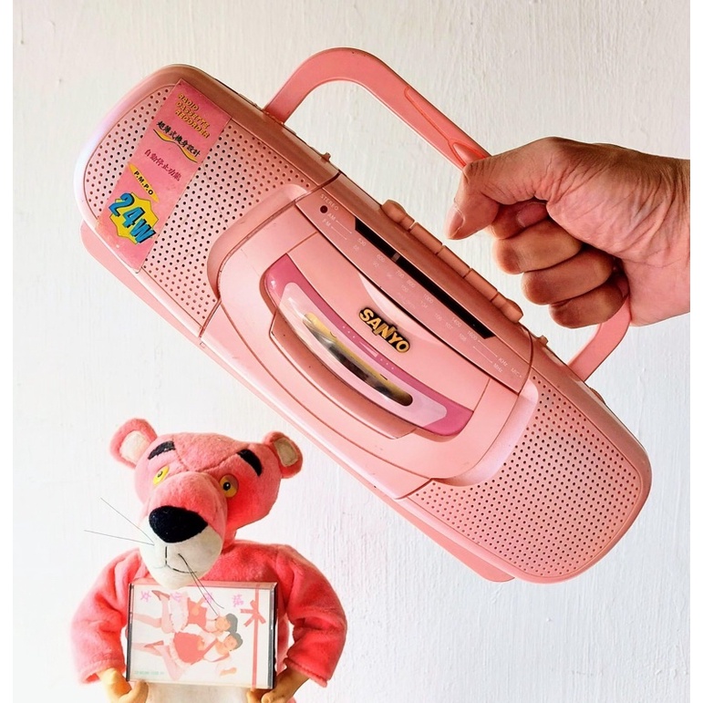 90’s SANYO粉色卡式錄音機 播放器
