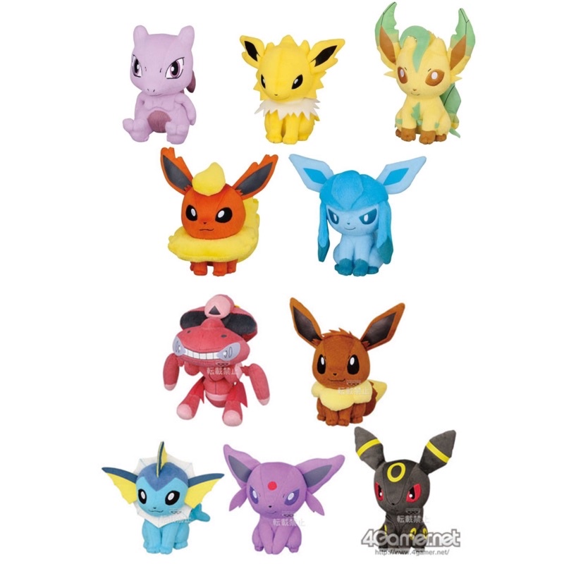 寶可夢 日版 眼鏡廠 banpresto 2013 伊布家族 火伊布 日伊布 月伊布 水伊布 坐姿 布偶 娃娃 景品