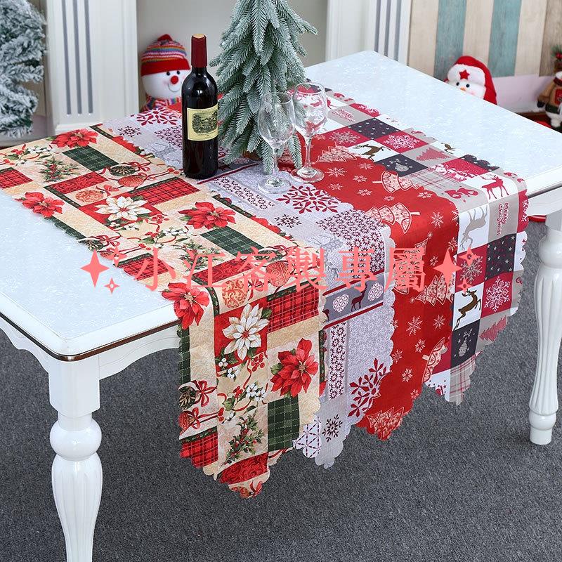 新年 聖誕創意新款耶誕節裝飾品 印花布桌旗桌旗歐美餐廳家庭派對聚會桌布