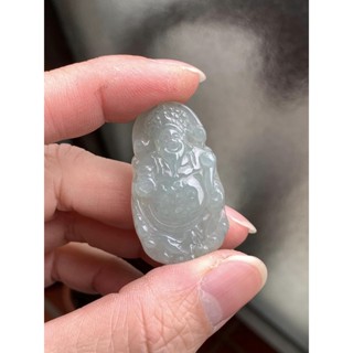 天然翡翠A貨 細糯種 晴底 油清 財神爺 肉質細膩 翡翠掛件 手工精雕【琪臻珠寶 Qi-Zhen Jewelry】免運
