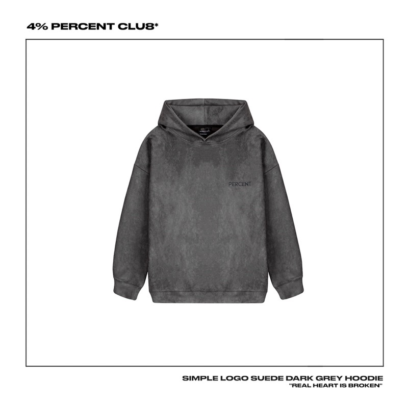 【SOULMATE STUDIO.】4PERCENT CLUB SIMPLE LOGO GREY HOODIE