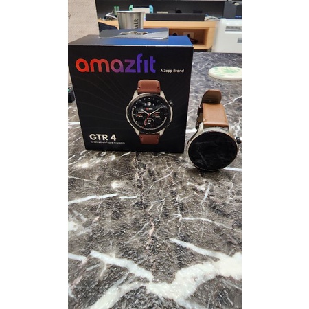 (9.5成新)【Amazfit 華米】GTR 4旗艦無邊際鋁合金通話健康智慧手錶-燃擎棕