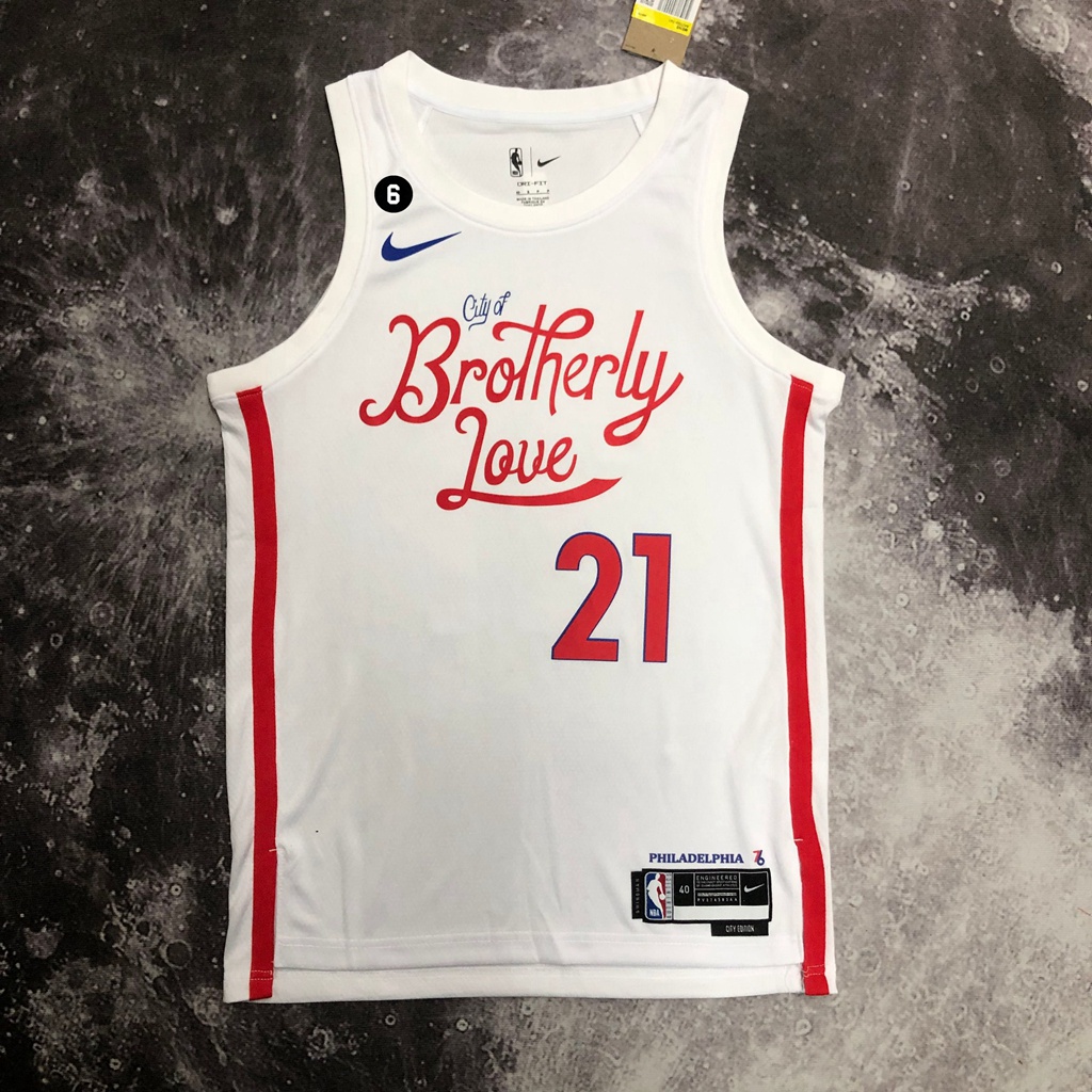 男子費城76人隊Philadelphia 76ers Joel Embiid NBA Jersey白色籃球球衣