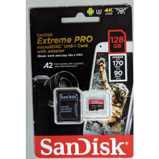 SanDisk 128GB 128G microSDXC【Extreme Pro 170MB/s】U3 A2 記憶卡