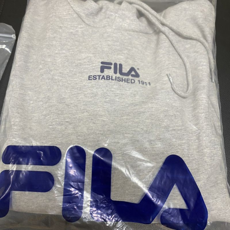 FILA 中性長袖連帽T恤-麻灰 1TEW-5464-MY     L