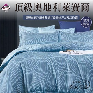 【藍貓BlueCat】台灣製造歡樂慶開幕 正40S頂級萊賽爾纖維床包枕套組－睸影
