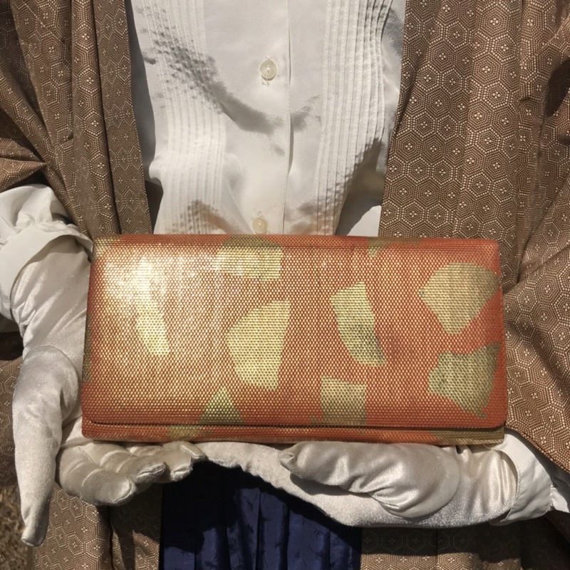 斑紋日本古董包古物古著復古口金包手拿包