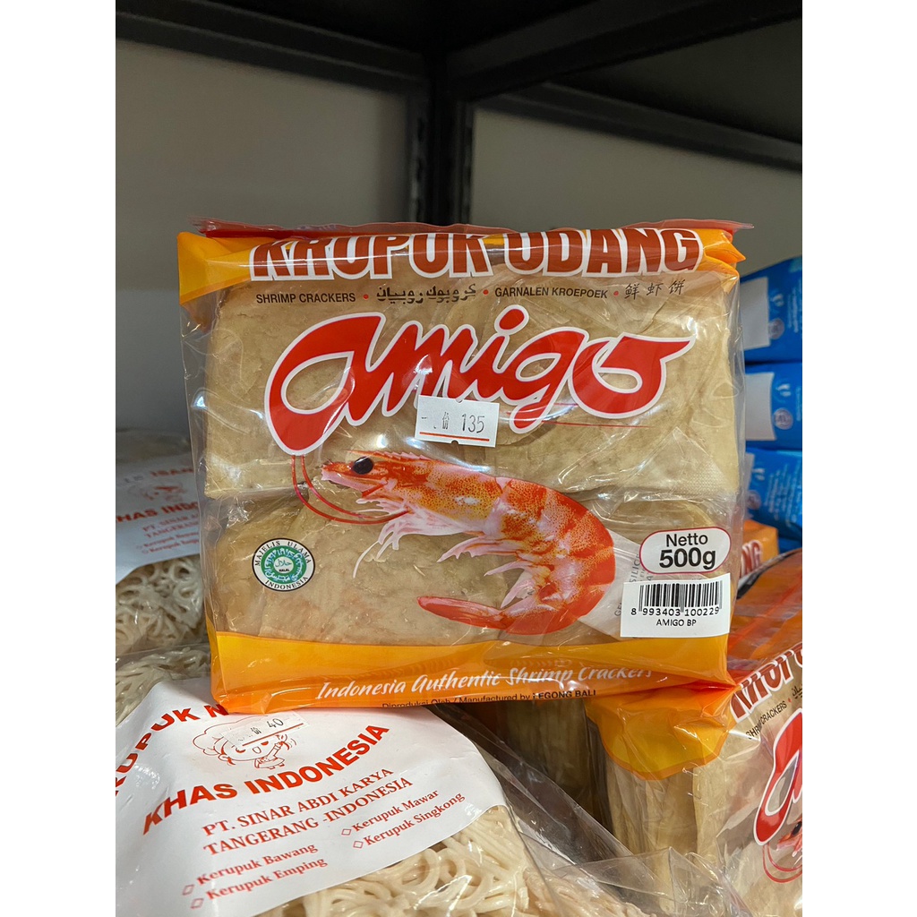 【Mulia Raya】印尼 Amigo Kerupuk Udang 蝦餅 油炸餅 生蝦餅 生脆片 500g