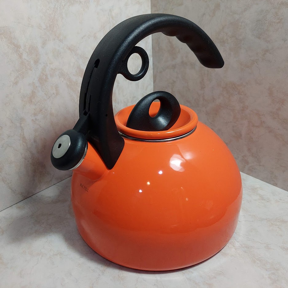 whistling kettle 2.65littre 橘色 笛音壺 水壺 熱水壺 北歐系列琺瑯笛音壺 日本授權泰國生產