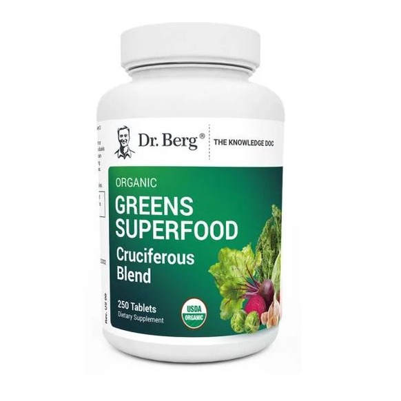美國Dr. Berg 柏格醫生Organic Greens Superfood十字花科蔬菜 250顆