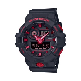 【CASIO G-SHOCK】經典耐衝擊雙顯運動腕錶-酷焰紅/GA-700BNR-1A/台灣總代理公司貨享一年保固