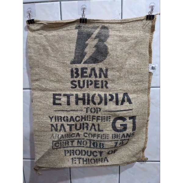 二手咖啡麻布袋-bean super 衣索比亞G1