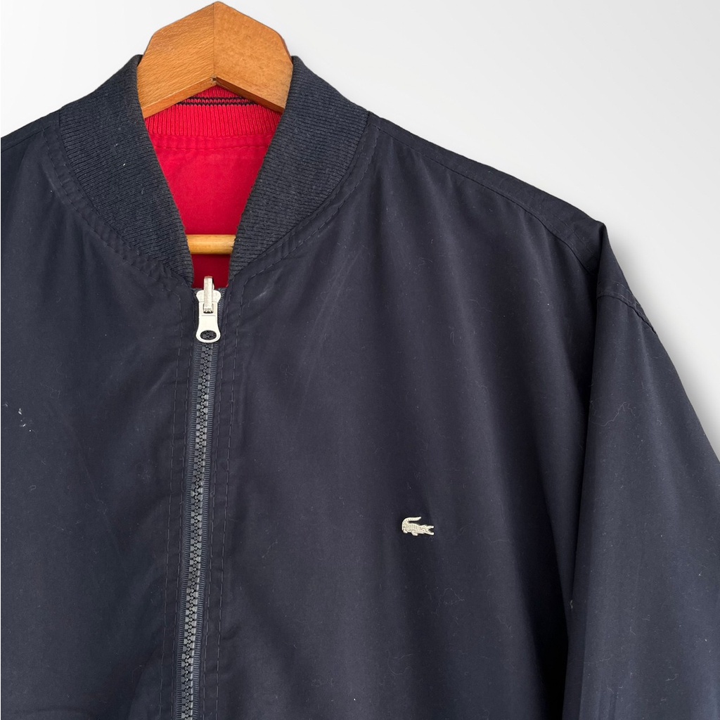 [Oldman Vintage]Lacoste Jacket 紅 深藍 雙面穿 古著 風衣 外套 約M號 外102