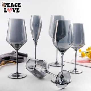 🌟PEACE酒吧🌟灰色水晶玻璃紅酒杯歐式高腳杯無鉛水晶玻璃杯家用香檳葡萄酒杯