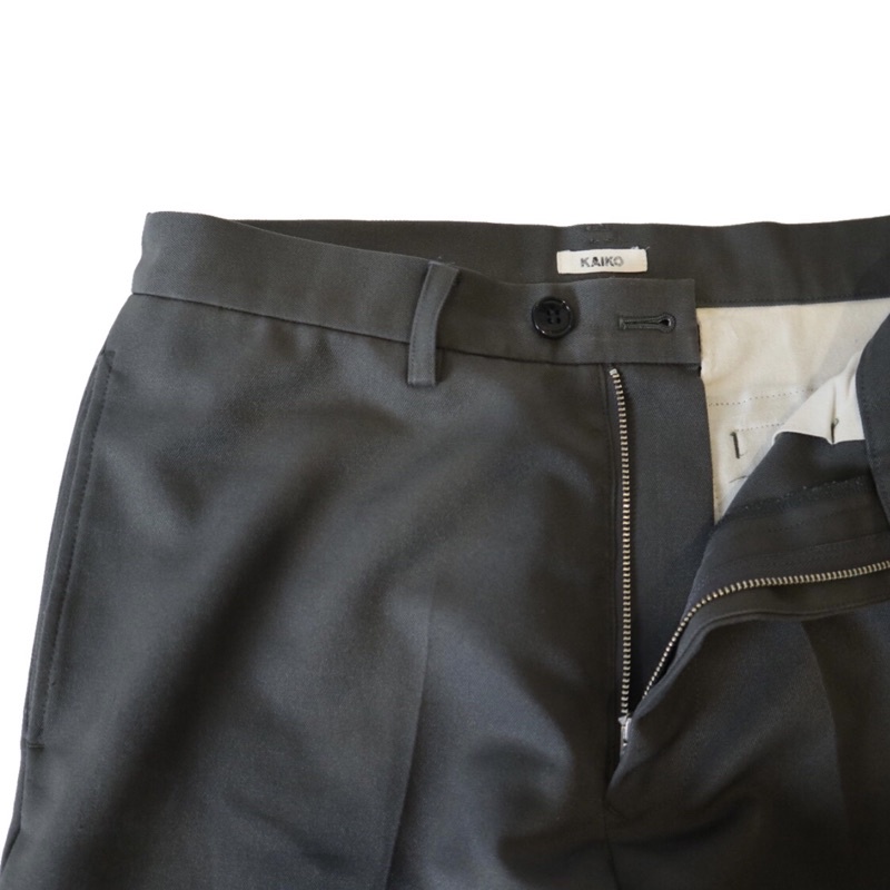 KAIKO WIDE SLACKS (GRAY) 褲管反摺休閒直筒寬褲| 蝦皮購物