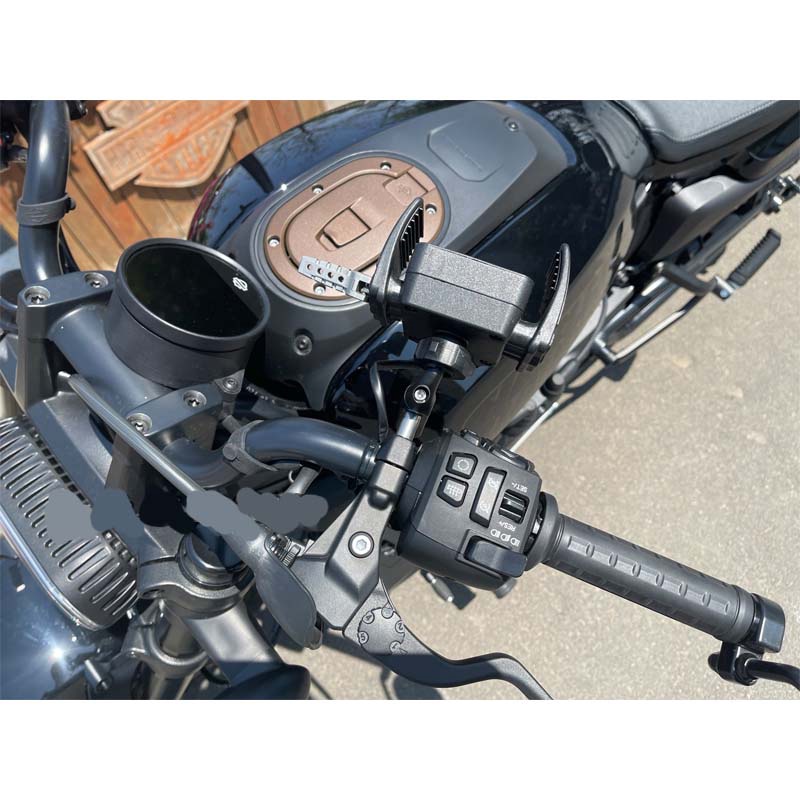 哈雷Sportster機車手機架 適用於Harley Sportster s 排氣管改裝手機架 Harley