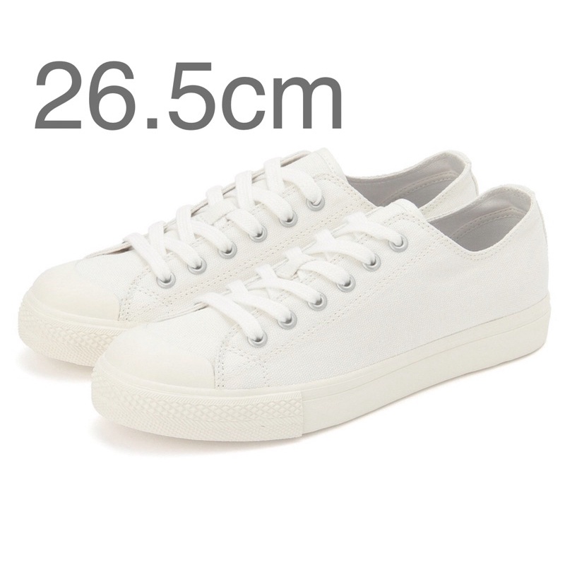 🏝無印良品小白鞋26.5cm撥水加工有機棉舒適休閒鞋 柔白MUJI