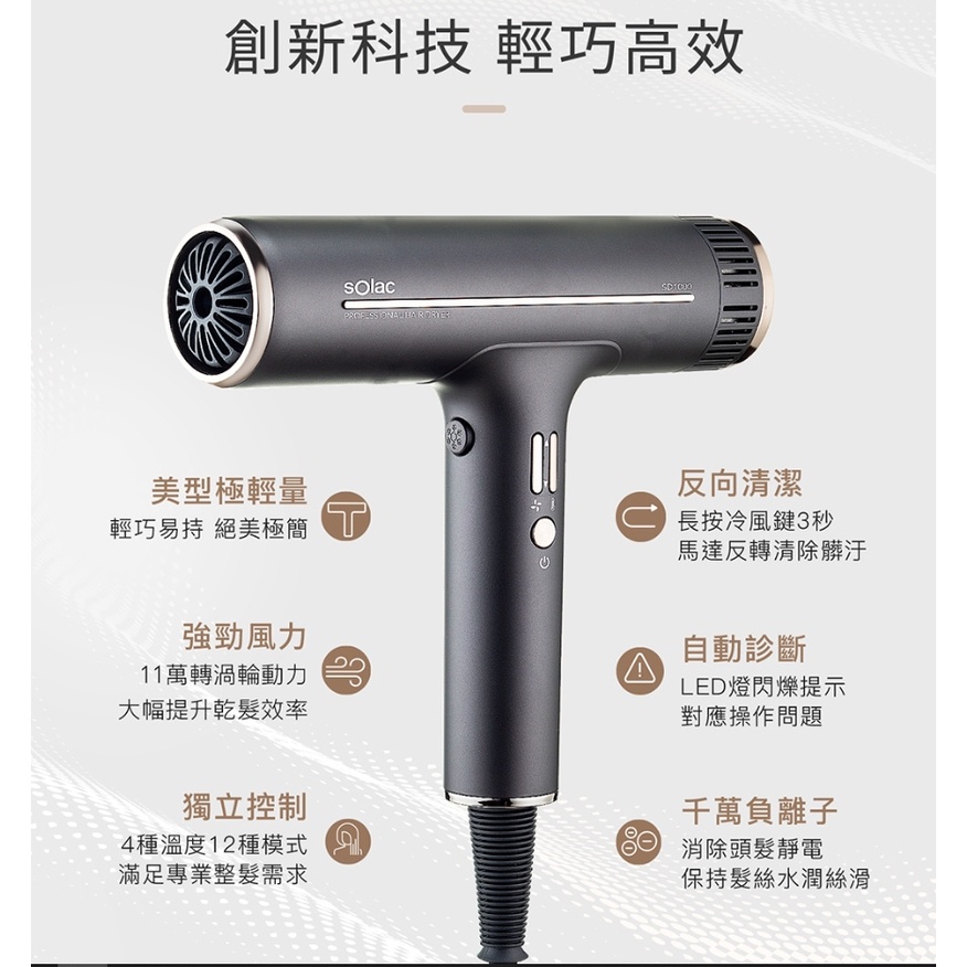 sOlac●沙龍級護髮專業型負離子吹風機 SD-1000
