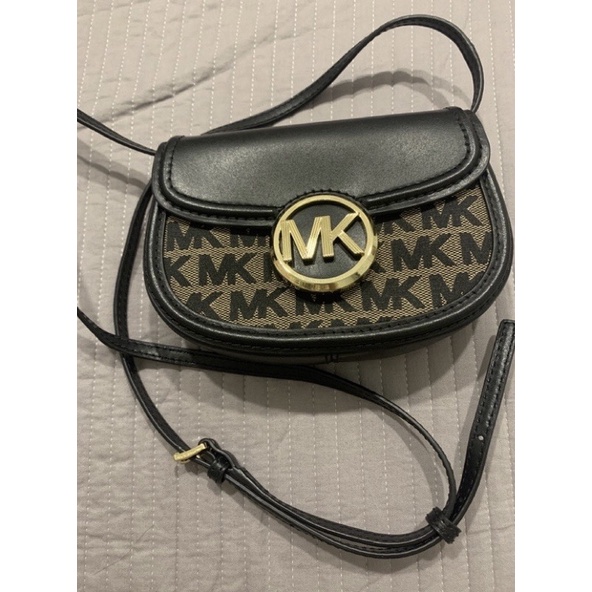 美國 正品 Michael Kors MK滿版Logo提花小廢包 腰包