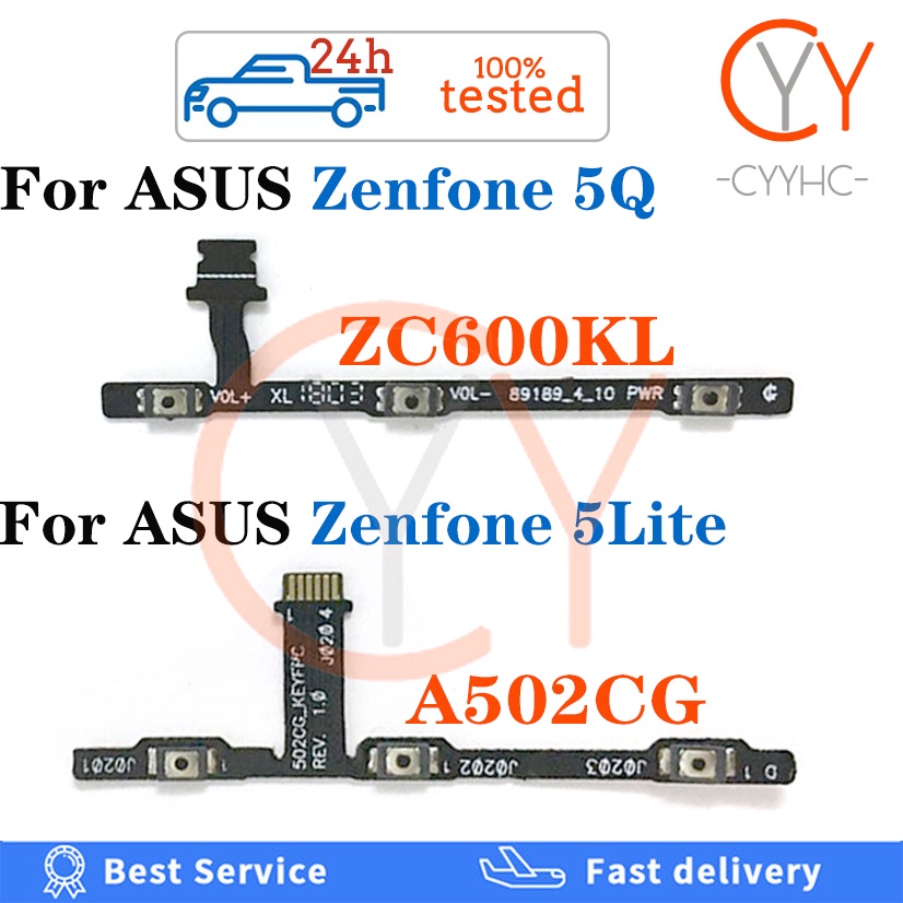 華碩 Zenfone 5Q ZC600KL / Zenfone 5 Lite A520CG 電纜更換部件的音量按鈕電源開