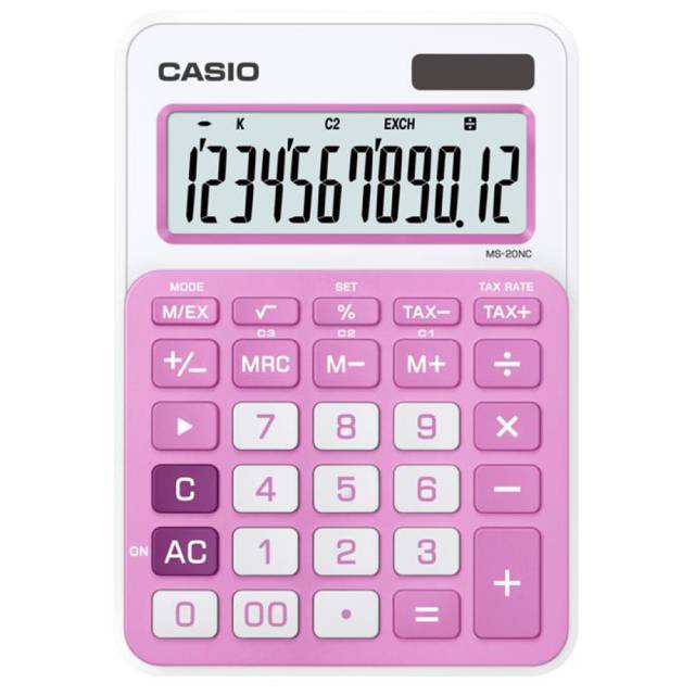 【現貨有發票】CASIO 卡西歐 MS-20NC-PK 12位元計算機-粉紅/白