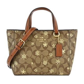 COACH 立體馬車 LOGO 雪花印花PVC手提/斜背兩用包(兩色)｜100%原廠真品｜JS Maxx官方旗艦館