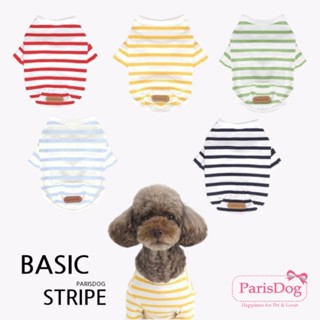【你和我的狗】 韓國Paris Dog 條紋圓領衫 【現貨】 寵物衣服 狗狗衣服 小狗衣服 中型犬衣服 大狗衣服