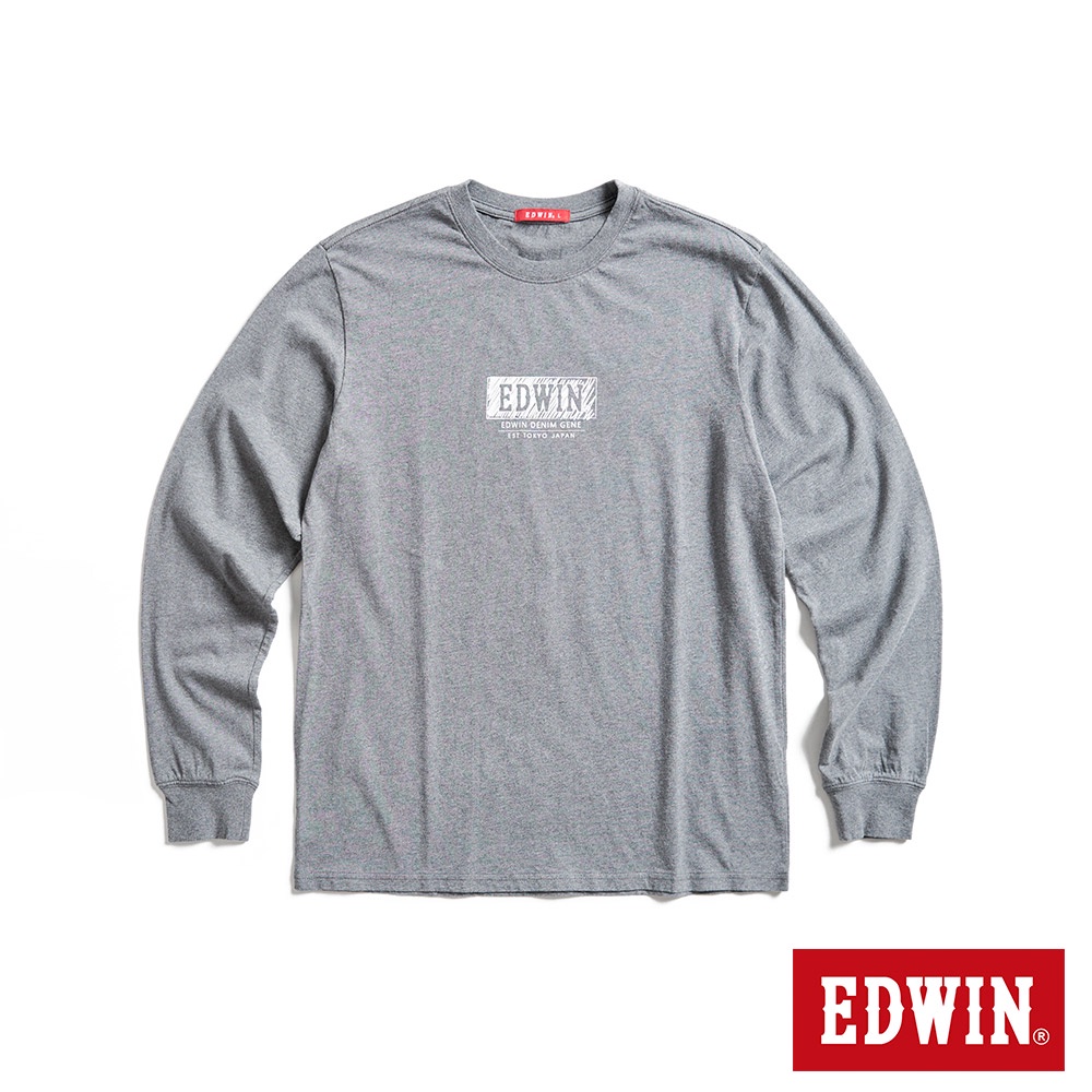 EDWIN 人氣復刻 職人手繪LOGO薄長袖T恤(灰色)-男款