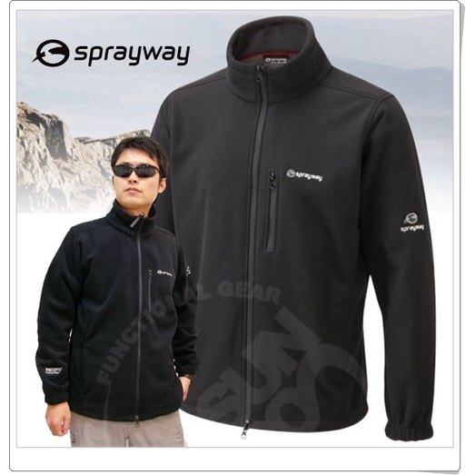 【英國 Sprayway】男立領 Windstopper 100%防風透氣刷毛外套.保暖防寒外套.輕.吸濕_黑_2566