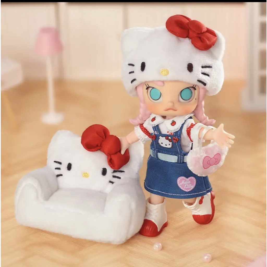 POPMART泡泡瑪特 MOLLY × Hello Kitty可動人偶可愛卡通手辦禮物