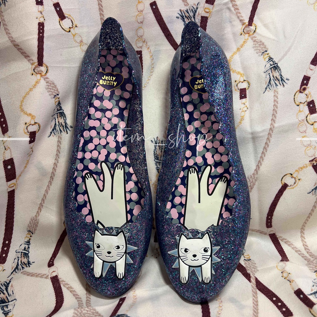 【Olly】泰國專櫃 Jelly Bunny 香香鞋 果凍膠鞋 防水材質 雨鞋 平底鞋