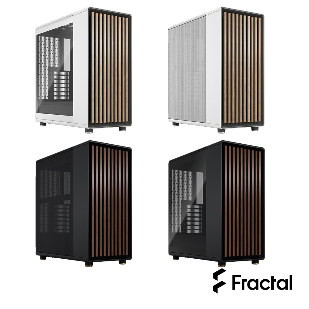 Fractal Design North Black White XL 電腦機殼 機殼 橡木 胡桃木 側透玻璃 鋼化玻璃