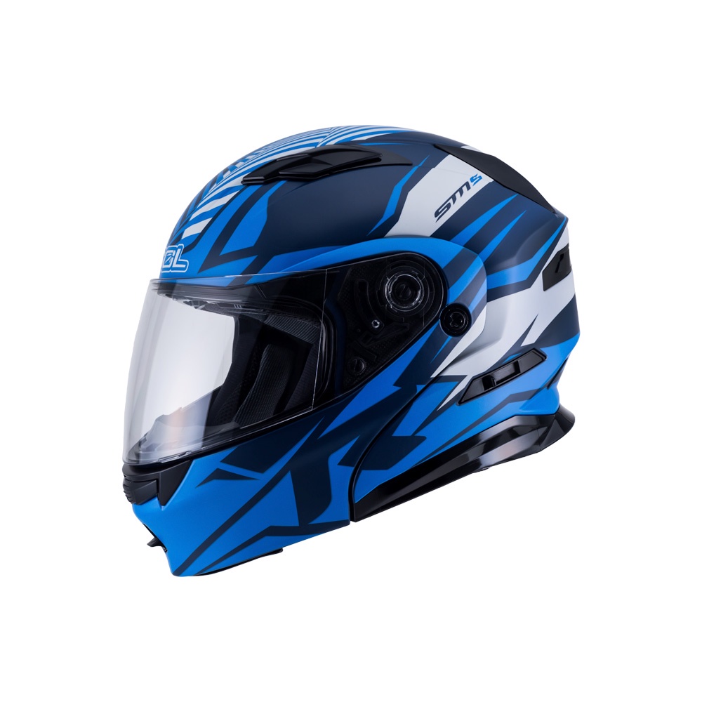 【SOL Helmets】SM-5可掀式安全帽 (迷幻_消光藍/白) ｜ SOL安全帽官方商城