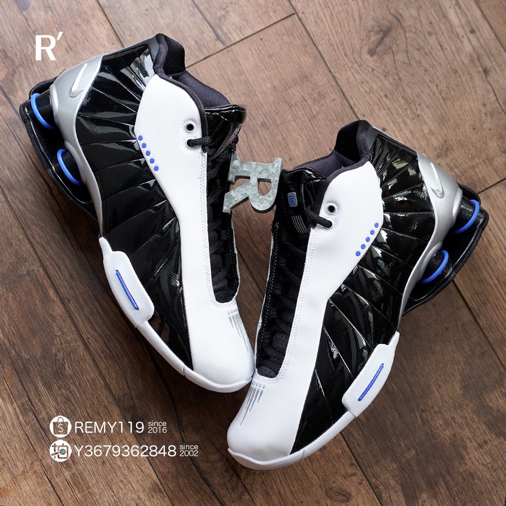 R'代購 Nike Shox BB4 白藍黑亮皮漆皮 Vince Carter 卡特 彈簧鞋 AT7843-102