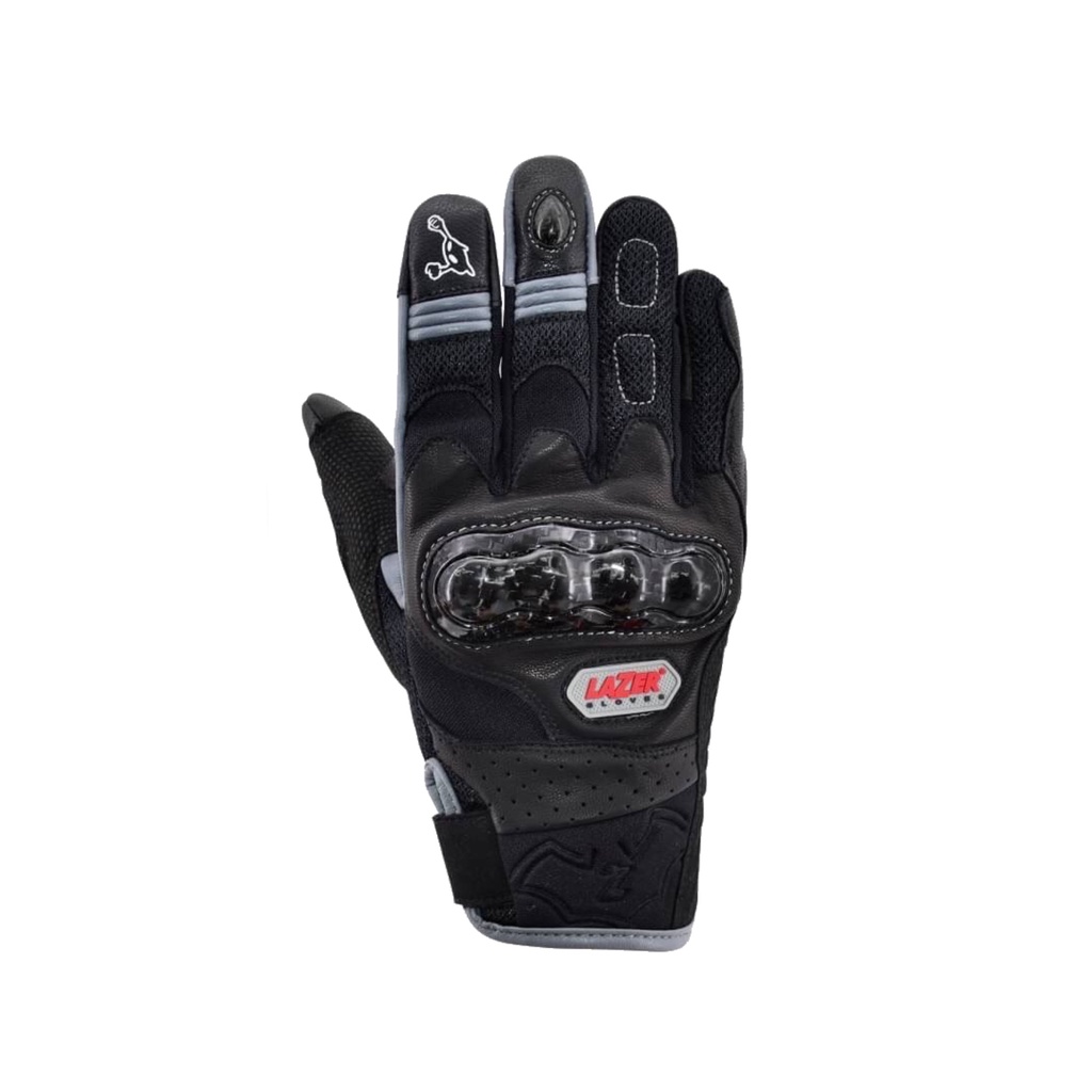 LAZER 手套 RX-1 四季型羊皮手套 黑灰 碳纖維護塊 觸控手機 防摔手套《比帽王》