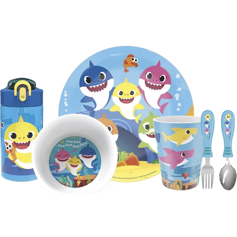 美國 Zak 安全無毒 baby shark 鯊魚寶寶 兒童 水壺 餐具 碗盤 湯匙 杯子