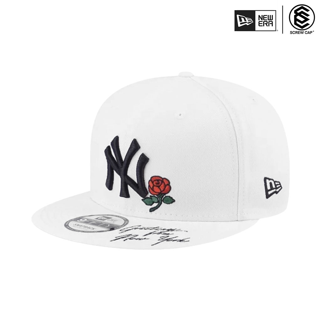 NEW ERA 9FIFTY 950 MLB 紐約洋基 白/灰 玫瑰 刺繡 調節帽 棒球帽 鴨舌帽 ⫷ScrewCap⫸