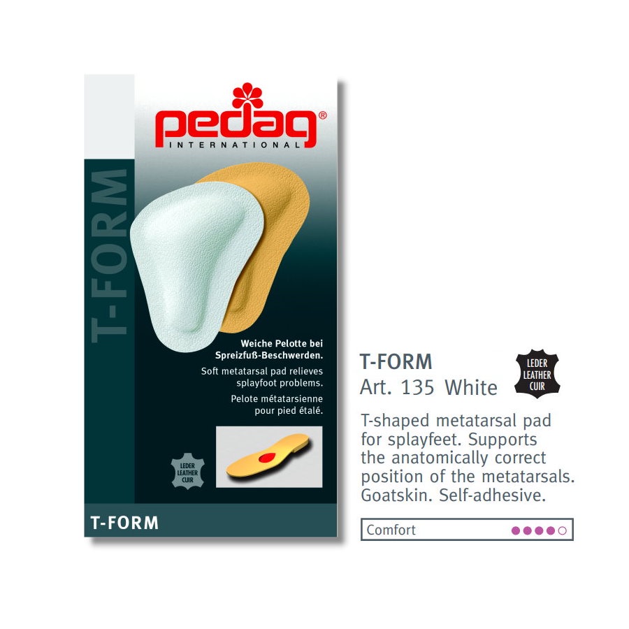 德國 pedag T-Form 真皮蹠骨舒壓墊 ~ 舒適柔軟、舒緩蹠骨或拇趾外翻所引起的不適與疼痛