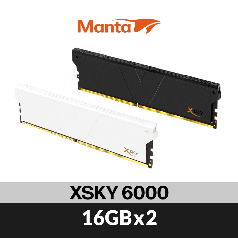 v-color全何 XSky系列 海力士顆粒 DDR5 6000 32G(16GX2) 桌上型超頻記憶體(黑/白)