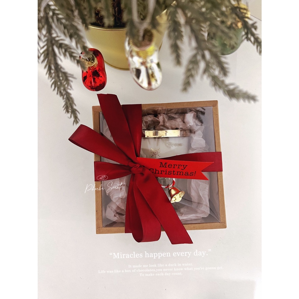 🎄聖誕交換禮物首選🎄百元交換禮-ins風雪地聖誕樹香氛蠟燭罐(附禮盒包裝、禮卡、商品卡)