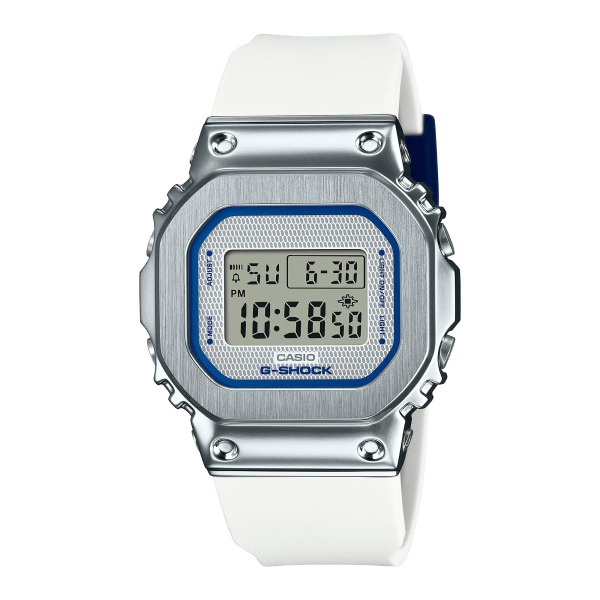 【CASIO G-SHOCK】冬季復古金屬感方形情侶對錶-雪白款/GM-S5600LC-7/台灣總代理公司貨享一年保固