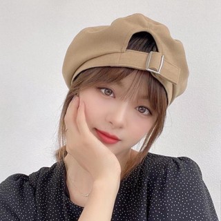 【nine韓系服飾】現貨韓國IU同款前後兩戴貝蕾帽英倫復古風素面短毛畫家帽 貝雷帽 南瓜帽-霧粉、灰、駝、黑