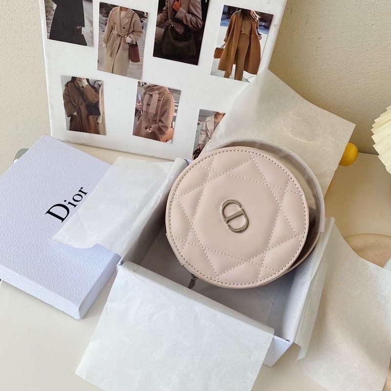 Dior圓餅化妝包 含盒含化妝鏡 專櫃滿額贈品 質感手提包 現貨