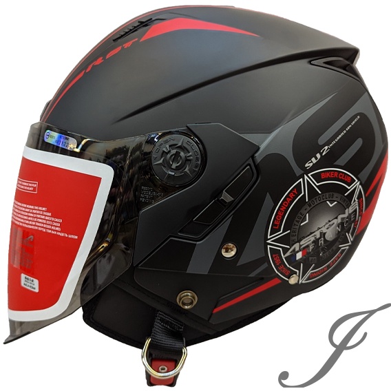ASTONE RST  AQ5 平光黑紅 輕量四分之三 內墨鏡 半罩 安全帽