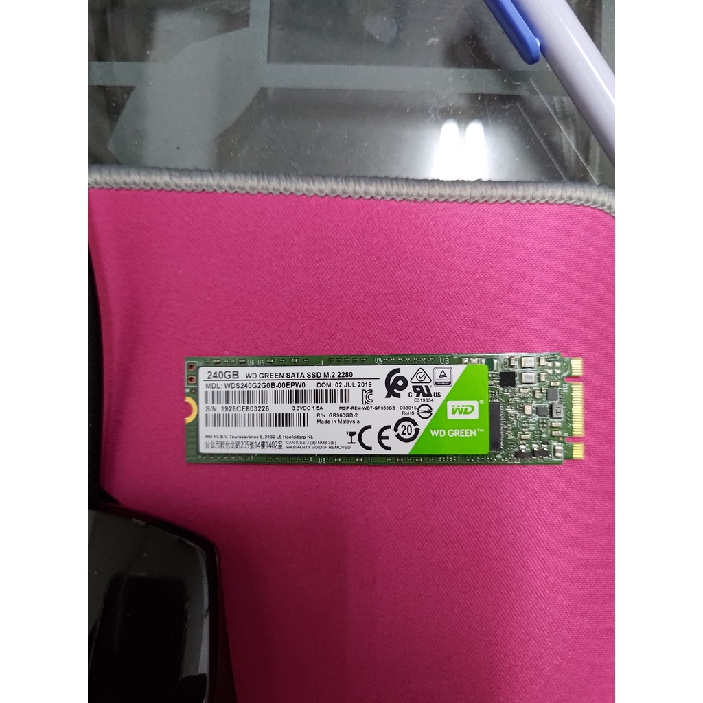 WD SSD 240GB M.2 2280 SATA 固態硬碟 (綠標) ( 送 散熱片 )